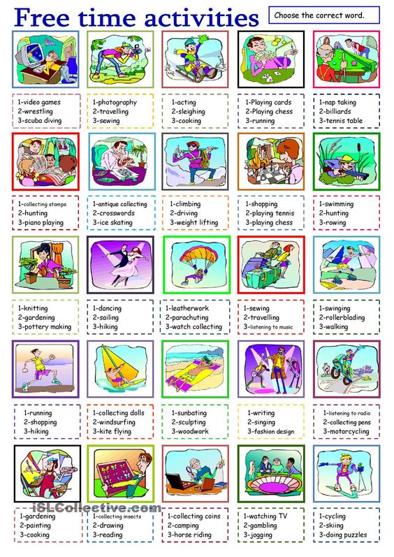 Free time activities vocabulary pdf download